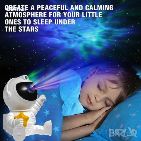  Astronaut Galaxy Звезден проектор за деца, 360°, нощна светлина с дистанционно, снимка 6 - Детски нощни лампи - 44619720