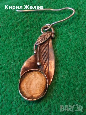 СТАРА СРЕБЪРНА ФЛОРАЛНА АР НУВО ОБЕЦА с ГНЕЗДО За ВГРАЖДАНЕ на СКЪПОЦЕНЕН КАМЪК 13909, снимка 3 - Антикварни и старинни предмети - 40532321