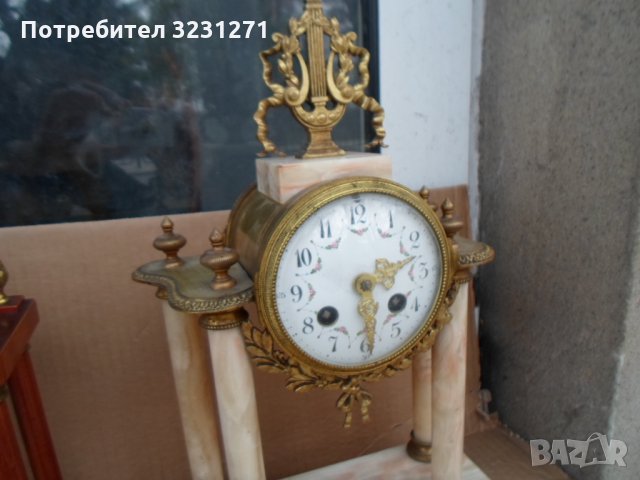 Лот 3бр. каминни/портални старинни часовници/Франция, снимка 5 - Антикварни и старинни предмети - 34836020