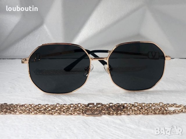 Valentino дамски слънчеви очила Осмоъгълник с верижка синджир, снимка 9 - Слънчеви и диоптрични очила - 41125682