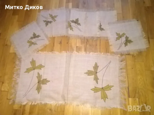 Тишлайфери покривки кърпи за маса за прибори от лен 6 бр. 23х23см и 1бр.72х33см нови, снимка 2 - Декорация за дома - 49600107