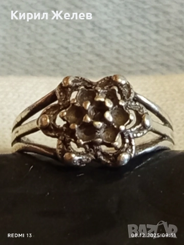 Сребърен пръстен с флорален мотив стил и елегантност 51138, снимка 4 - Пръстени - 52686020