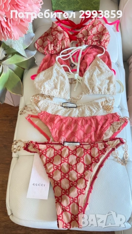 Бикини бански Гучи*Gucci technical gold chain, снимка 8 - Бански костюми - 51480412