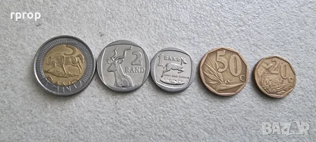 Южно Африканска Република . ЮАР.  20 , 50 цента. 1, 2 и 5 ранда.