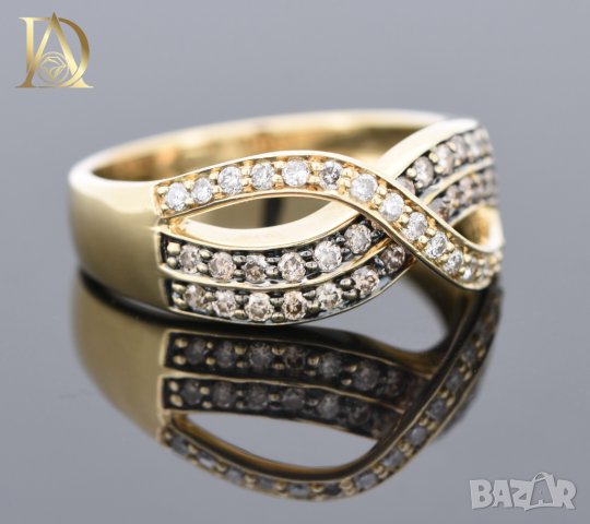 Нов Златен Пръстен с 0.62кт Естествени Брилянти , снимка 3 - Пръстени - 40077060