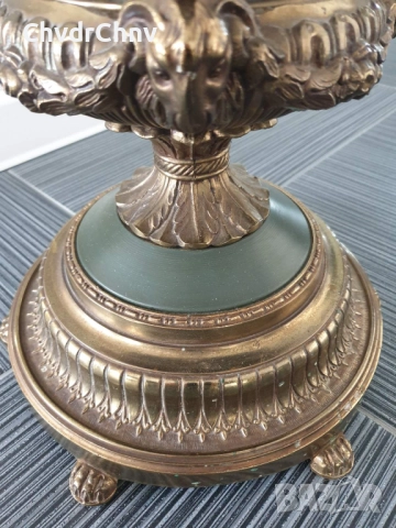 67см френска конзолна маса/дърво-бронз-месинг-кожа/масичка-пиедестал-поставка, снимка 10 - Антикварни и старинни предмети - 52956609