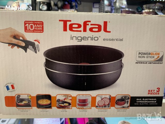 Комплект съдове за готвене 3 части Tefal Ingenio , 24+24см, снимка 5 - Съдове за готвене - 44417324
