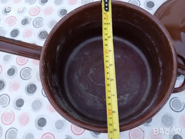 Стара английска емайлирана тенджера , снимка 8 - Съдове за готвене - 39978863