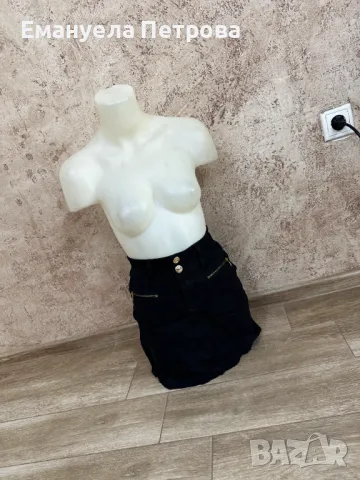 Дамска къса пола - с копчета - елегантна 