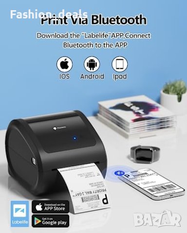 Нов Phomemo D520-BT Bluetooth Принтер за Етикети 4x6 - Термален, снимка 5 - Друга електроника - 42740534