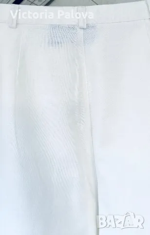 Модерен бял панталон  LIZ CLAIBORNE лен и памук, снимка 7 - Панталони - 49380642