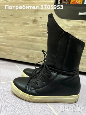 Черни дамски боти - 37-ми номер, снимка 4 - Дамски ботуши - 52786765