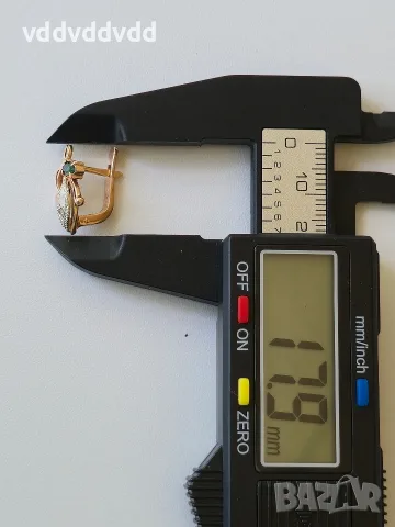 Украйнски златни обеци 14 карата 585 с Изумруди , снимка 3 - Обеци - 55777271