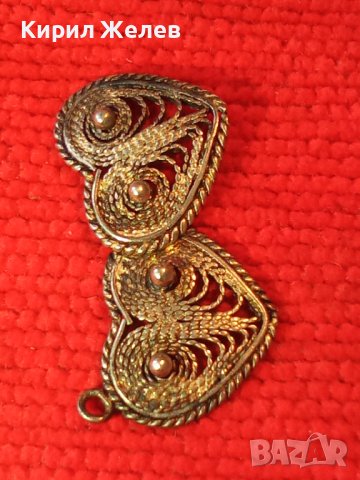 СТАРИННА СРЕБЪРНА ФИЛИГРАННА ВИСУЛКА ДВЕ СЪРЧИЦА РЪЧНА МАЙСТОРСКА РЯДКА ИЗРАБОТКА 31186, снимка 11 - Антикварни и старинни предмети - 41337167