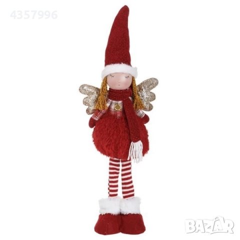 Коледна декоративна фигура Ангелче с брокатени крила, 57см