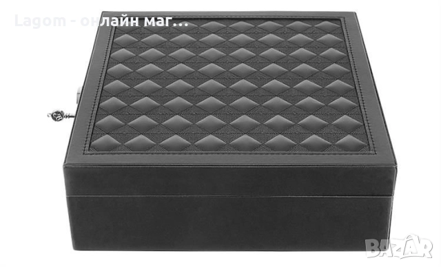 Кутия за бижута и часовници с огледало, отделящи се отделения и ключалка с ключ, екокожа, снимка 11 - Подаръци за жени - 52688995