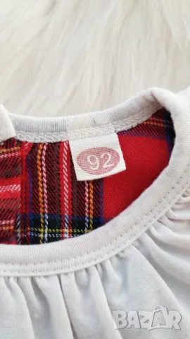 Детска карирана рокля 18-24 месеца, снимка 2 - Бебешки рокли - 47572638