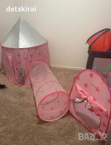Палатка с тунел и басейн + топки за игра  , снимка 9 - Образователни игри - 51783438