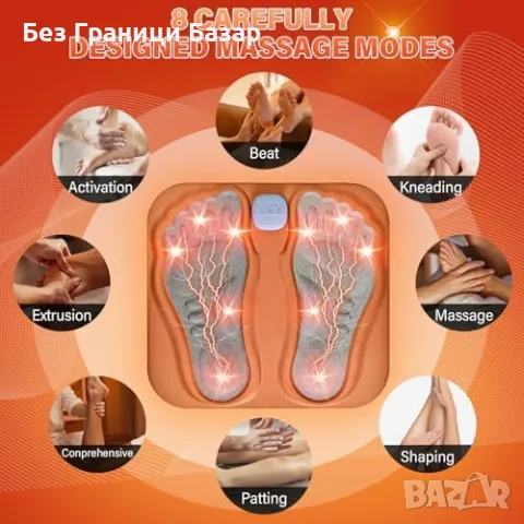 Нов Електронен масажор за кръвообращение и болка в краката с 15 нива, снимка 3 - Масажори - 48158507