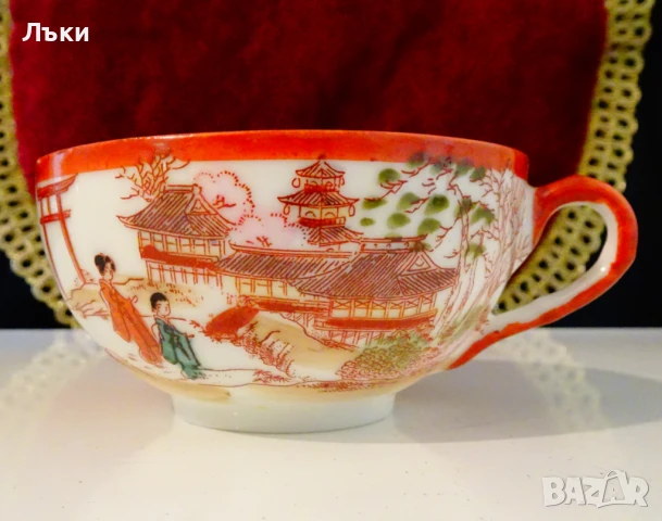 Чаша японски порцелан Kutani,яйчена черупка. 