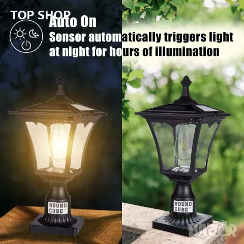 Външна градинска соларна лампа от лят алуминий, снимка 10 - Соларни лампи - 49971381