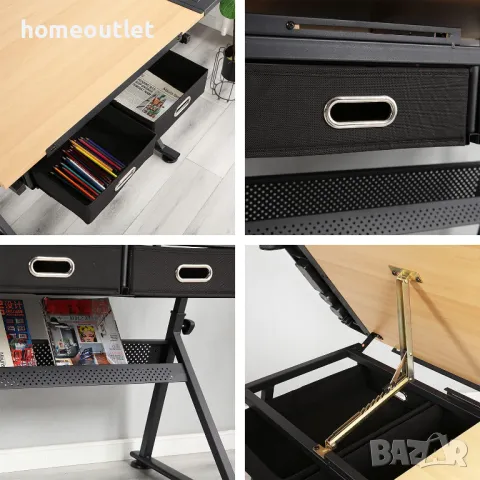 ПРОМОЦИЯ Многофункционална регулируема чертожна маса и стол 10CZLCUT-DT1027, снимка 3 - Маси - 48849672