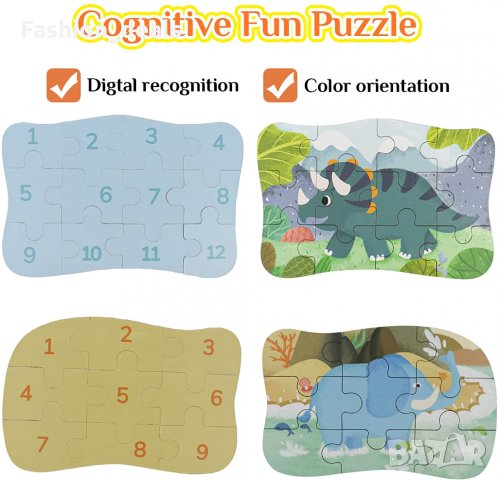 Нов комплект Дървени пъзели Животни образователна играчка за деца 3+, снимка 4 - Образователни игри - 34059965