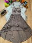 Бежова асиметрична рокля, снимка 1 - Рокли - 41341949