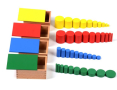 Промо! Монтесори дървени цветни цилиндри 40бр.в 4 кутии + 40бр. цилиндри с дръжки, снимка 3