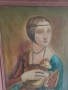 Дамата с хермелина маслена картина платно , снимка 2