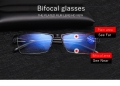 Бифокални очила за четене с квадратна полурамка против сини лъчи TR90, снимка 4