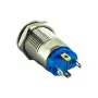 Водоустойчив метален бутон 12 mm със син LED и 4 пина, снимка 2