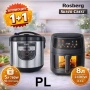ПРОМО КОМПЛЕКТ XXL Air Fryer SilverCrest 8L + Мултикукър Rosberg R51985E5 5L / 10 програми  , снимка 1