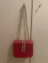 Червена естествена кожа чанта , снимка 1
