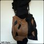 Асиметрична дамска чанта от естествена кожа с две лица! Ръчна изработка!, снимка 1 - Чанти - 34576568