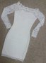 УНИКАЛНО КРАСИВА бяла дантелена рокля с отворени рямене, снимка 1 - Рокли - 40514591