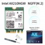 Нова ДвуБандова Wi-Fi 6 Карта Intel AX210G NGFF M.2 802.11ax 3000Mbps Bluetooth 5.2 AX210NGW AX210, снимка 11