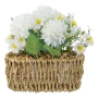 Саксия с бели цветя/кашпа с изкуствени бели цветя, снимка 3