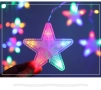 Коледни лампички LED завеса асиметрични многоцветни звездички 3.5 х 1м , снимка 2