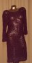 MONGUL M/L Дантелена, прозрачна рокля бордо с дълъг ръкав 
