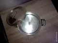 Испански дълбок тиган / плитка тенджера MG Inox (24х8 см) с капак – алпака 18/10, снимка 4