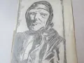 1942г. рисунка молив -Баба Тонка, подпис, снимка 3