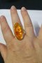 Огромен Пръстен с кехлибар, снимка 3