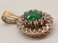 Златна висулка с брилианти и изумруд , снимка 4