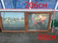 140966 PVC ПВЦ дограма прозорец 88/ 206 см  115 евро                   смр -цвят златен дъб - 1  НЕ , снимка 1