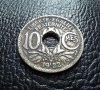 Стара монета 10 сантима 1922 г. Франция - топ !