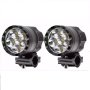 Фарове за мотор, Диодни халогени, 6 SMD LED,12-24V, Черни, снимка 1