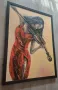 Цигуларката- Продавам нова картина-маслени бои Размери с рамката-65/85см Цена:1200лв, снимка 3