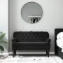 vidaXL Пейка с облегалка, черна, 119,5x64,5x75 см, кадифе, снимка 3