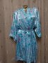 XL К-т Сатенен халат и нощница в синьо , снимка 4